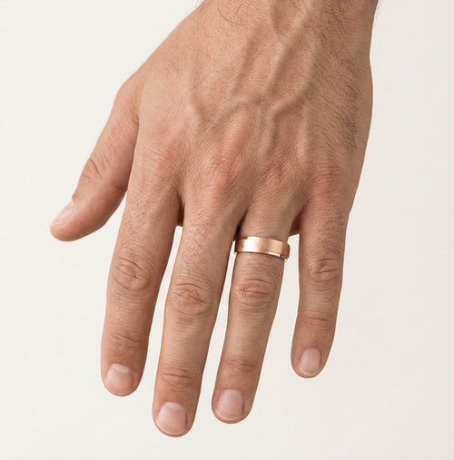 Růžové zlaté pískované snubní prsteny