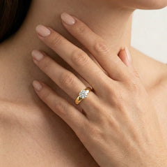 Bague double griffes en or