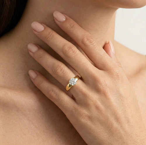 Bague double griffes en or