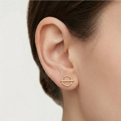 Puzetové náušnice ze žlutého zlata