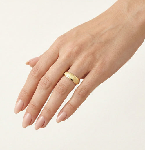 Bold yellow gold wedding ring