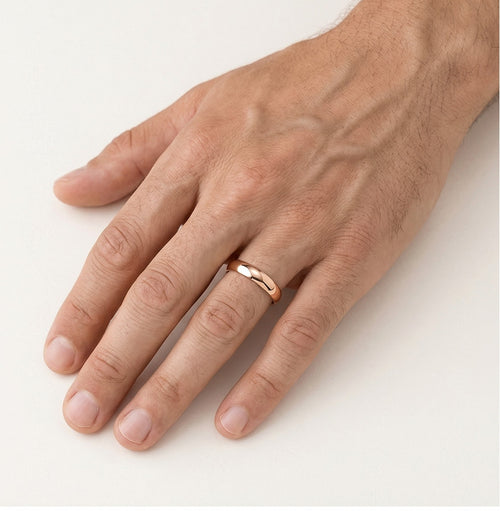 Klasický snubní prsten z růžového zlata