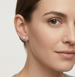 Soft square stud earrings