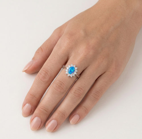 Königlicher blauer Opal-Ring