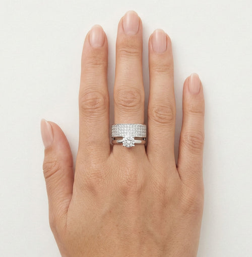 Doppelter Sterling-Silber-Ring