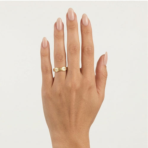 Bague de mariage unique en or mat au design rond