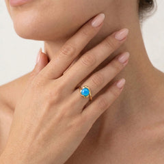 Unique blue opal ring