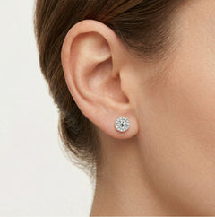 Stříbrné náušnice se středovým a okolním zirkonem