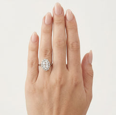 Halo-Silber-Zirkonia-Ring