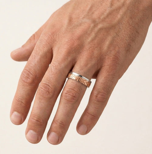 Bague de mariage en or blanc et rose