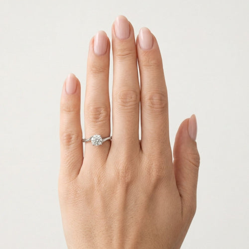 Eleganter Twist-Solitär-Ring für Frauen