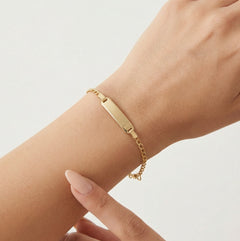 pulsera de cadena cable con placa