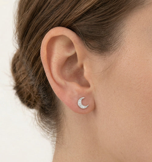 Stříbrné náušnice s motivem měsíce