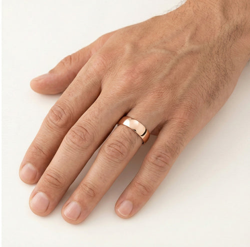 Elegantní 5 mm široké snubní prsteny z růžového zlata