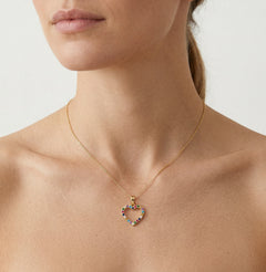 Doppelseitiges Multicolor-Gold-Pendant