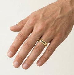 Bague de mariage en or jaune avec choix de pierres