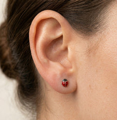 Boucles d’oreilles coccinelle en argent