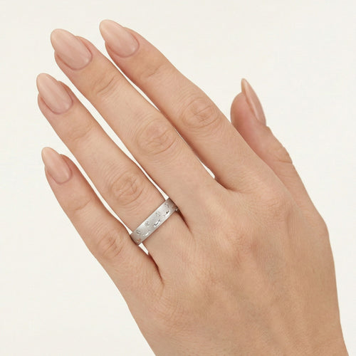 Ehering-Set aus mattem Weißgold