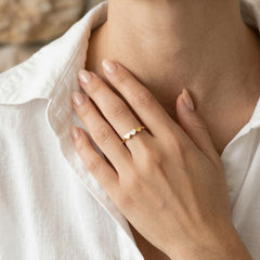 Lovely heart two tone gold ring