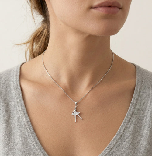 Silver ballerina pendant