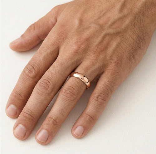 Elegantní snubní prsteny z růžového zlata o šířce 4 mm