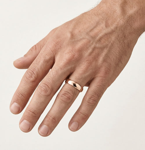 Klasický tenký snubní prsten z růžového zlata