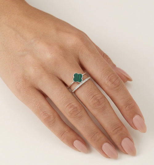 Silberring mit Achat und Zirkonia