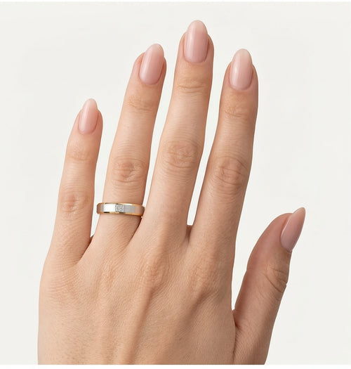 Ehering aus Weiß- und Gelbgold