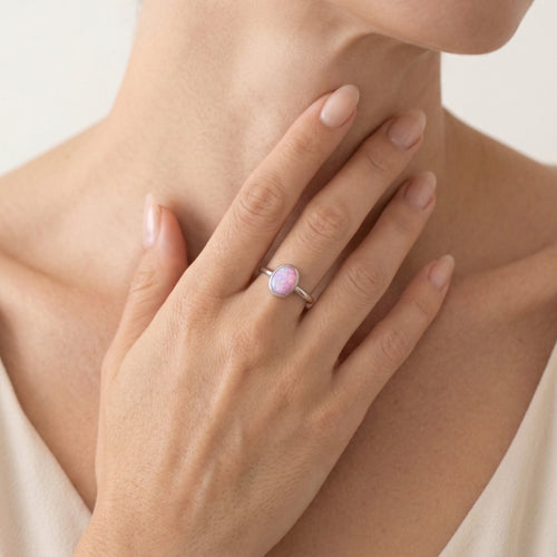Simple rose opal ring