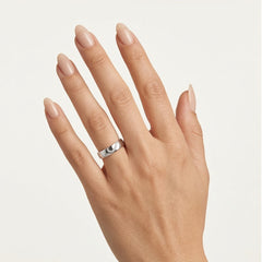 Parure d’alliances demi-cœur en or blanc