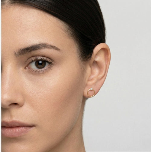 Boucles d’oreilles cercle en or jaune avec zircone cubique