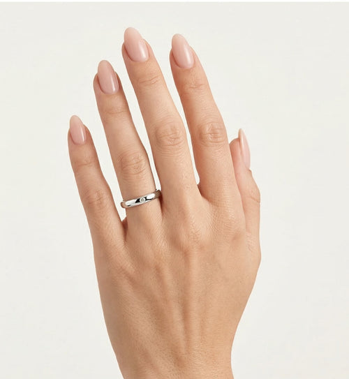 Klassischer schmaler Weißgold-Ring