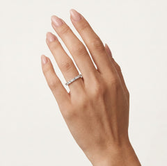 Halber Eternity-Ring für Damen aus Weißgold