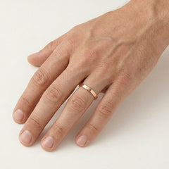 Bague de mariage élégante en or rose, fine de 3 mm