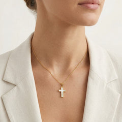 Nacre gold cross