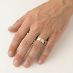 Bagues de mariage massives en or jaune et or blanc