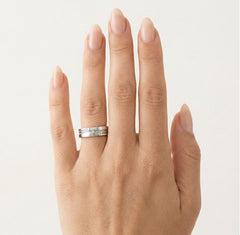 Anillos de boda modernos con diamantes duales