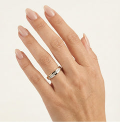 Eleganter zweifarbiger Gold-Ehering