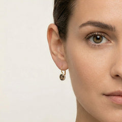 Oval smoky topaz gold earrings