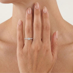 Bague en or avec zirconium à six griffes