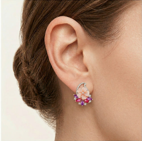 Roségold-Ohrringe mit Edelsteinen