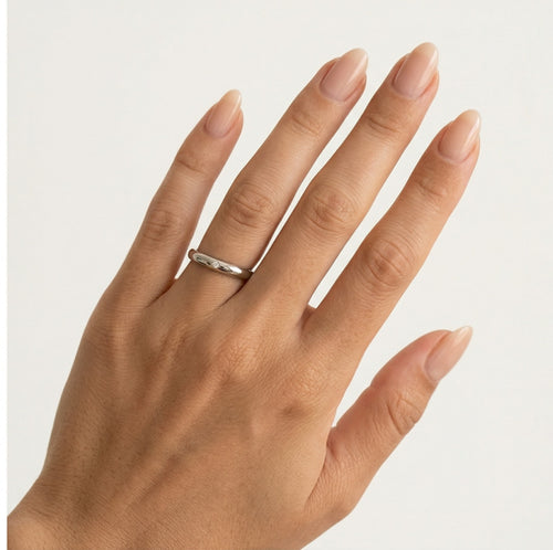 Solitaire Platin dünner Ehering