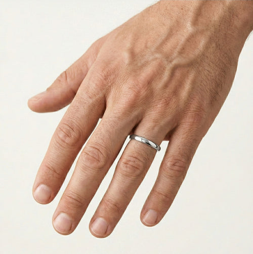 Anillos de boda de oro blanco de 2 mm de ancho atemporales.