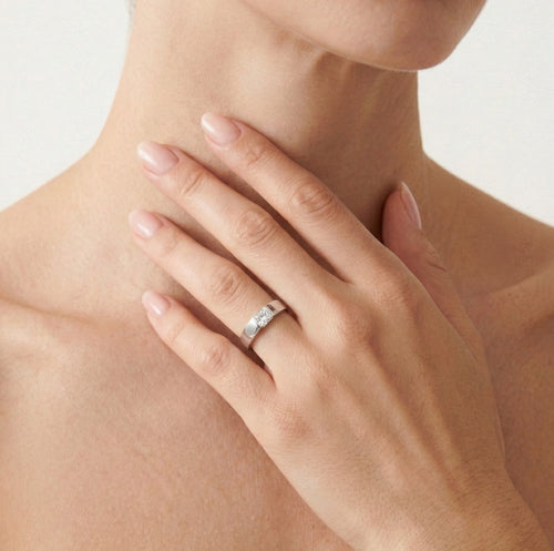 Bague princesse en argent sertie tension