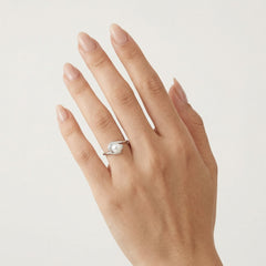 Unikátní dámský prsten s perlami a zirkony