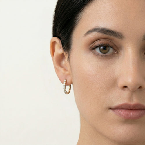 Ohrringe mit einer Diamantreihe