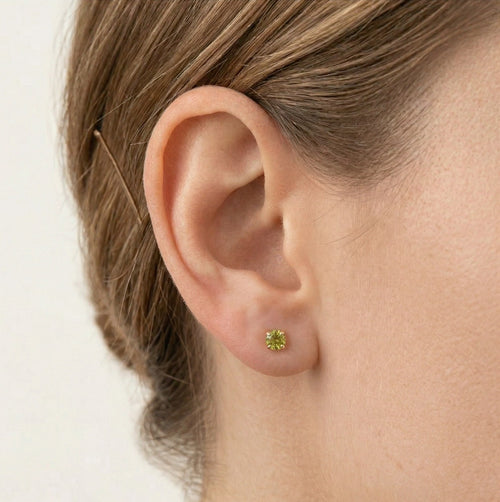 Elegant moldavite stud earrings