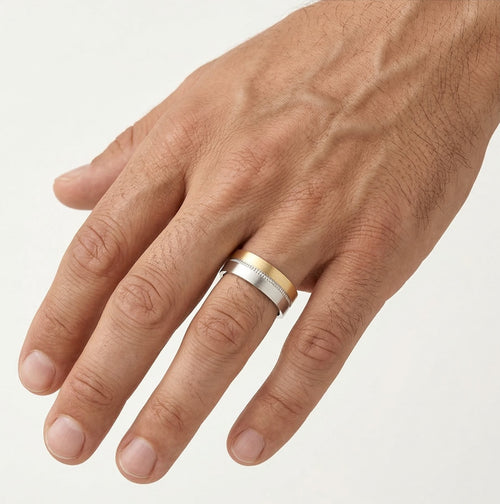 Alliance de mariage demi-or élégante