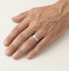 Juego de anillos de boda de oro blanco con estilo