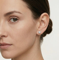 Stříbrné náušnice tvar Lunety